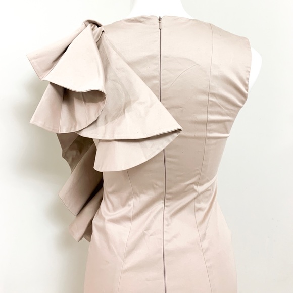 French Connection Dress Sheath Ruffle  Dress beige - Picture 2 of 8